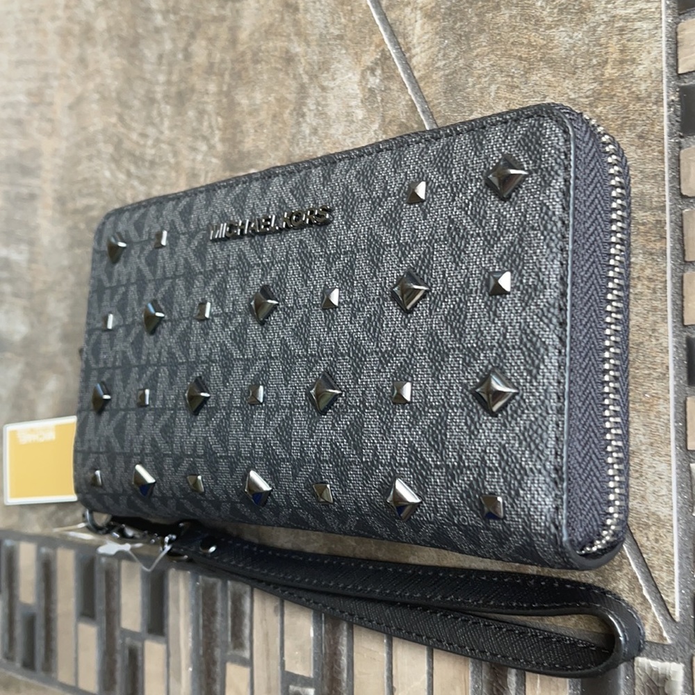 Michael Kors Jet Set Travel Large Flat Multifunctional Phone Case-Wristlet-Wallt - Picture 4 of 6